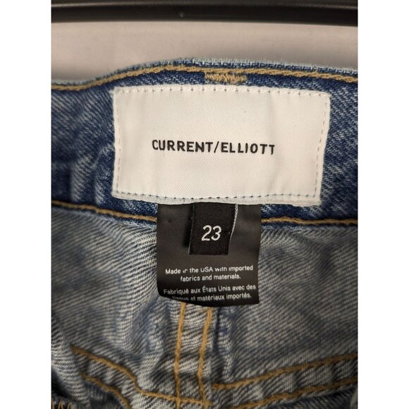 Current/Elliott Jeans Womens 23 The His Jean Light Wash Distressed Straight Leg - Picture 3 of 9